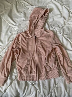 Girls Pink Hooded Zip-Up Jacket